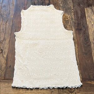 Gap White Smocked Sleeveless Tank  (xs)